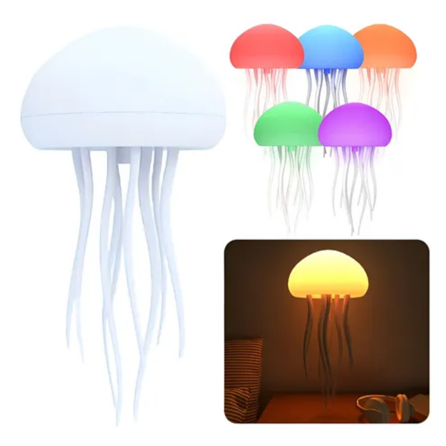 Medusa flotante con luces