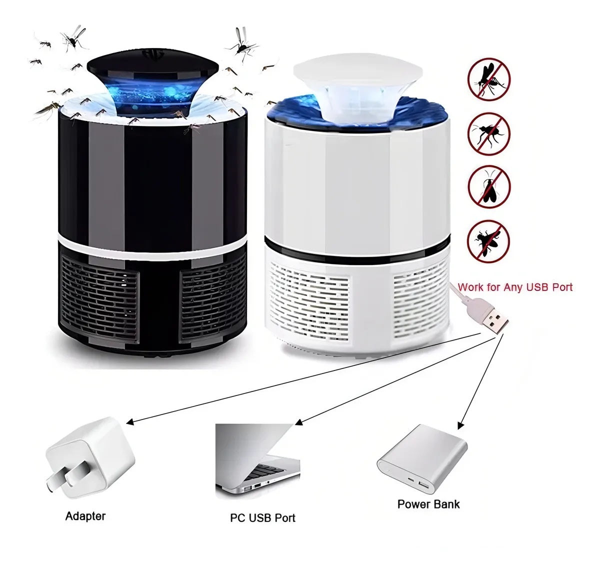 Trampa Eléctrica para Mosquitos y Moscas (sin químicos)