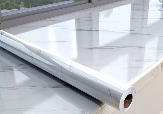 Papel Mármol Autoadhesivo Decorativo – Renová sin Obras (Blanco o Negro)