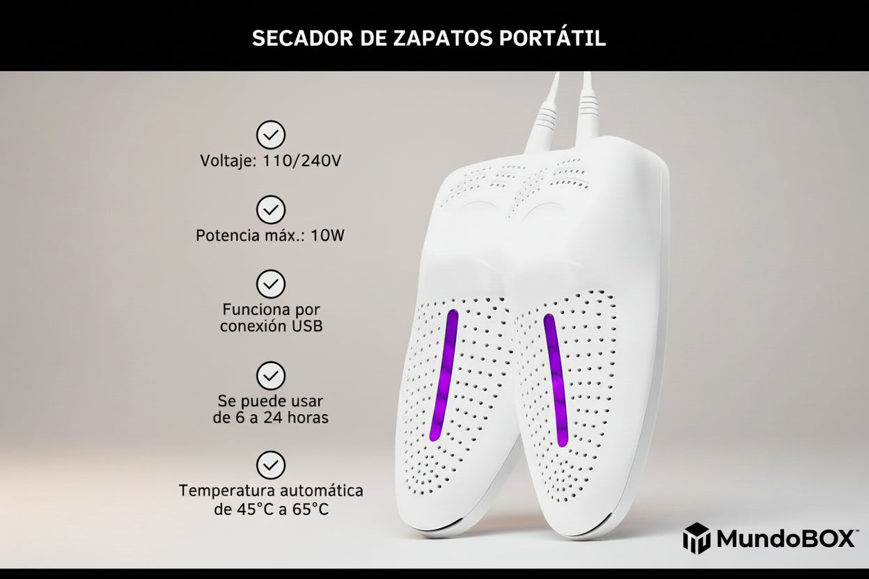 Secador Eléctrico Portátil para Zapatillas – Secá y Desodorizá en Minutos