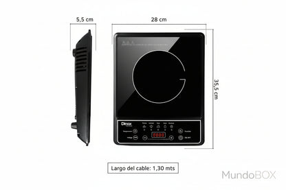 Anafe Eléctrico Vitrocerámico Portátil – 1 Hornalla Potente para Cocinar en Cualquier Lugar