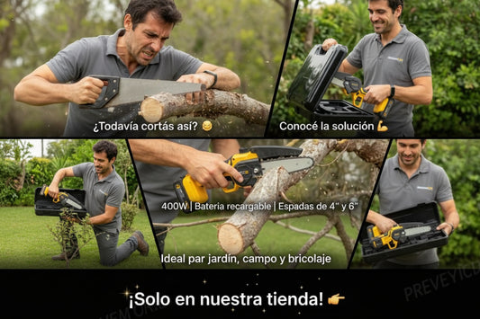 Mini Motosierra Eléctrica 400W – Ideal para Poda y Jardín