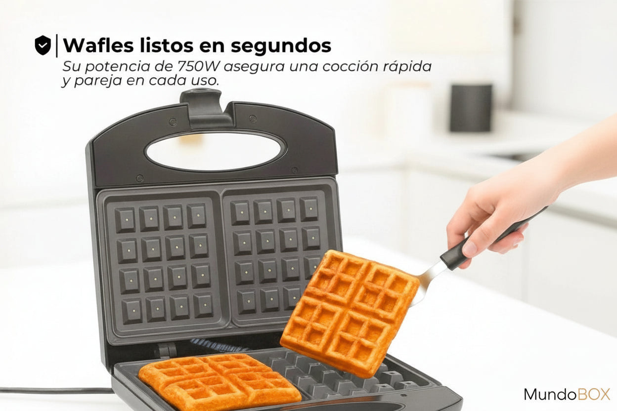 Combo Panquequera Antiadherente + Waflera Eléctrica – Desayunos Perfectos Todos los Días