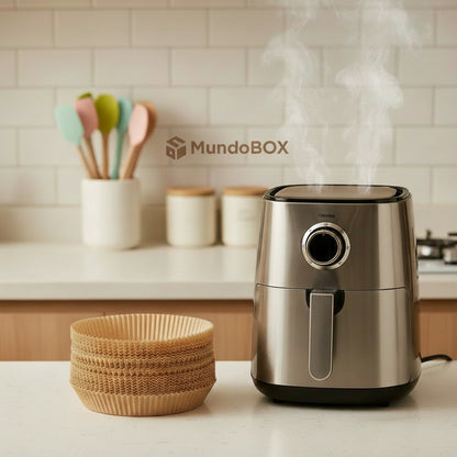 Pack 100 Bandejas Antiadherentes para Freidora de Aire – Cociná Sin Limpiar