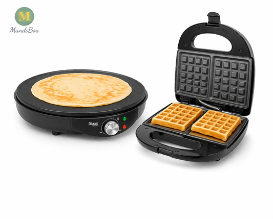 Combo Panquequera Antiadherente + Waflera Eléctrica – Desayunos Perfectos Todos los Días