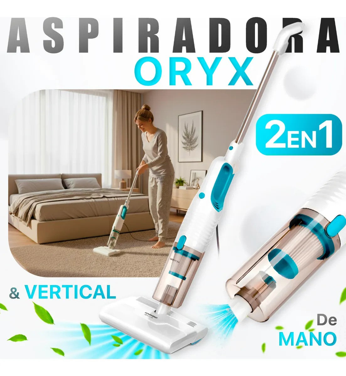 Aspiradora 2 en 1 (Vertical y de Mano)