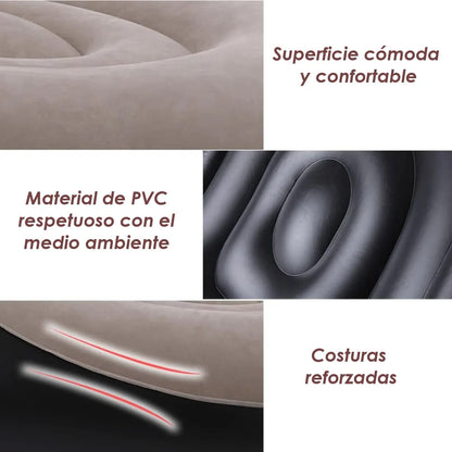 Sillón Inflable Flocado con Taburete – Relax en Casa o en el Aire Libre