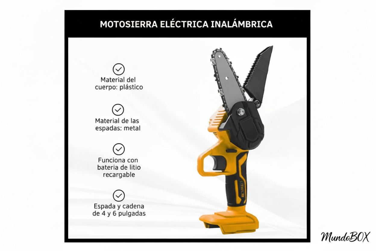 Mini Motosierra Eléctrica 400W – Ideal para Poda y Jardín