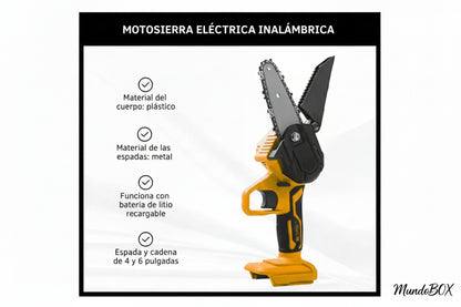Mini Motosierra Eléctrica 400W – Ideal para Poda y Jardín