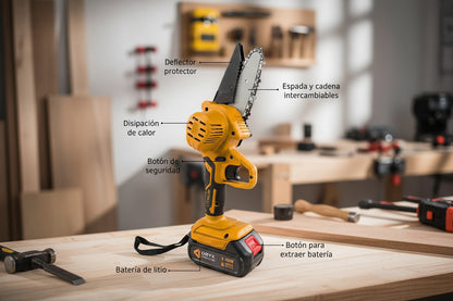 Mini Motosierra Eléctrica 400W – Ideal para Poda y Jardín