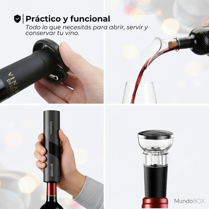 Sacacorchos Automático Eléctrico con Accesorios – Destapá tu Vino en Segundos