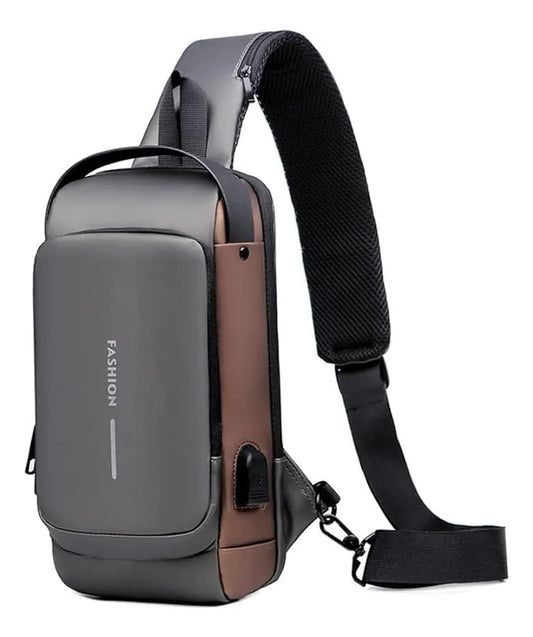 Mochila Tipo Morral cruzado antirrobo +USB impermeable