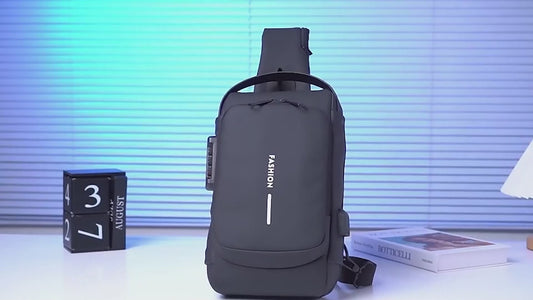 Mochila Tipo Morral cruzado antirrobo +USB impermeable